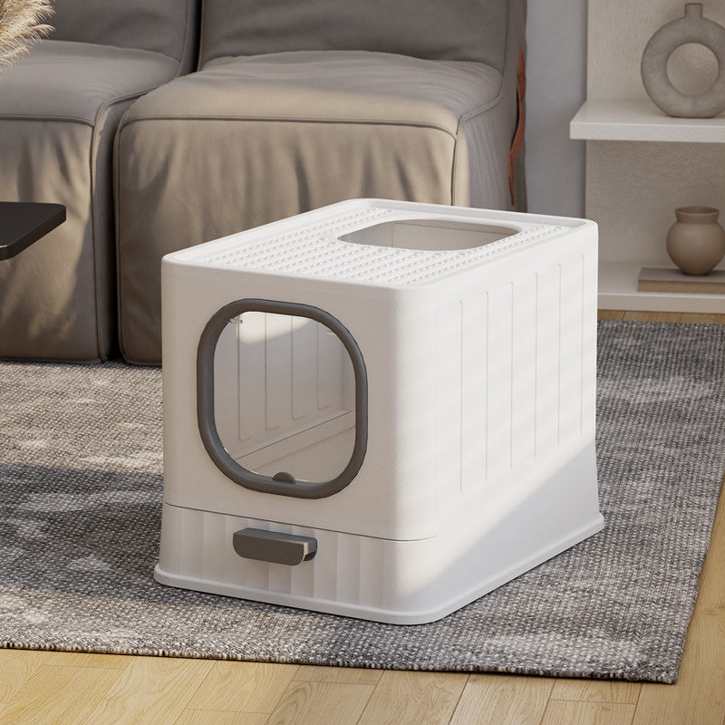 Enclosed Cat Litter Box – Large Folding Design with spacious interiors and easy access for pets.