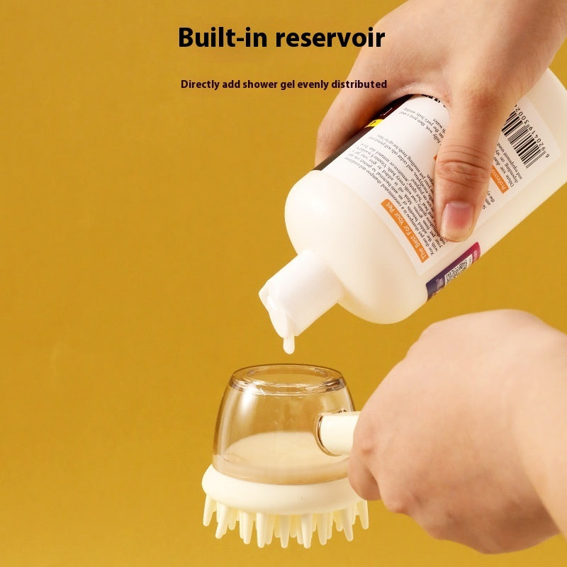3 in 1 Pet Bath Brush en varios colores para perros y gatos, ideal para limpieza y masaje durante el baño.