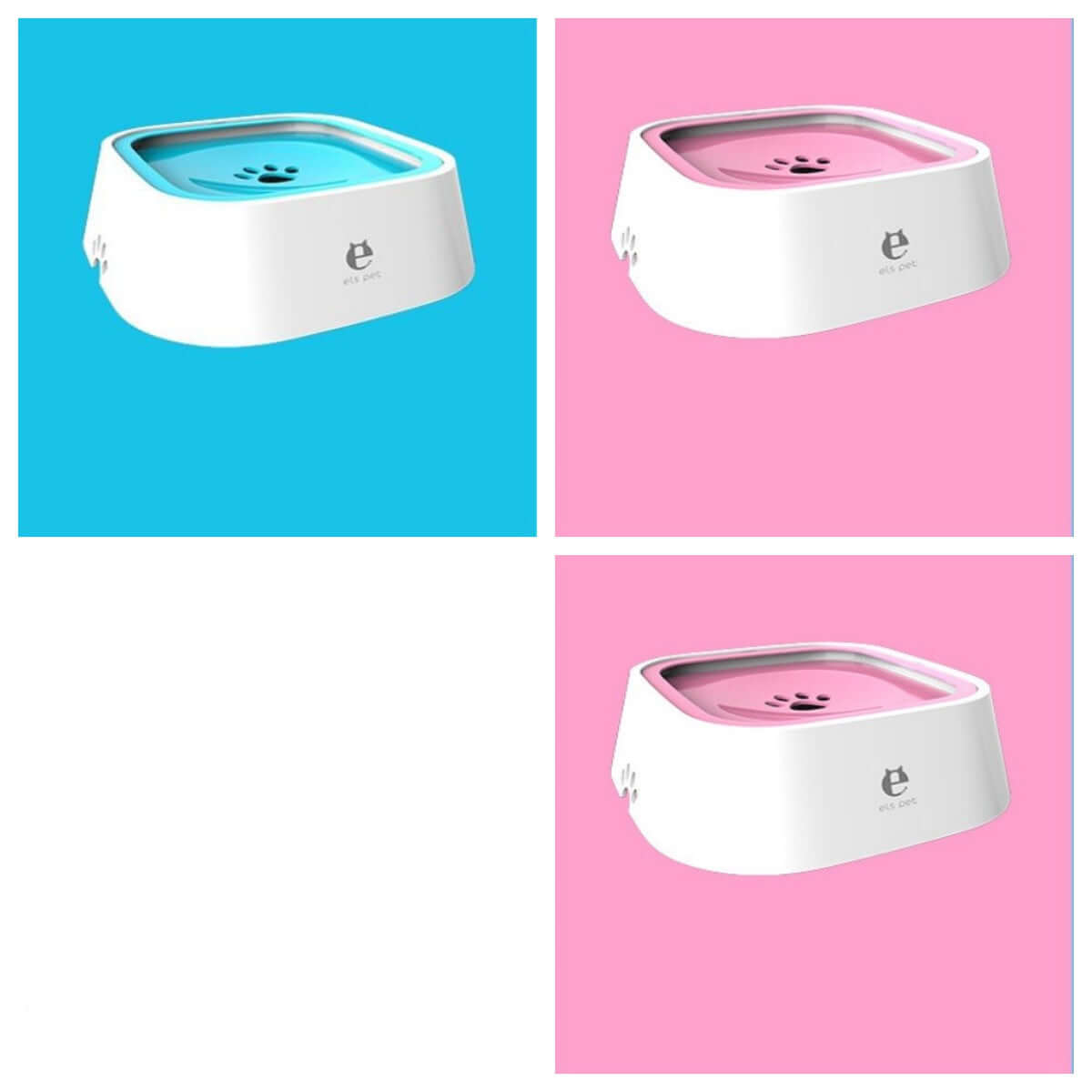 Perro curioso inspeccionando el Anti Spill Pet Water Bowl, diseño anti derrame para mantener el agua limpia.