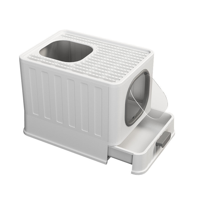 Enclosed Cat Litter Box – Large Folding Design with spacious interiors and easy access for pets.