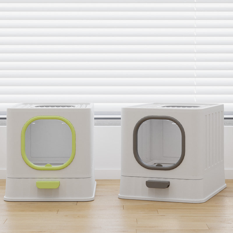 Enclosed Cat Litter Box – Large Folding Design with spacious interiors and easy access for pets.